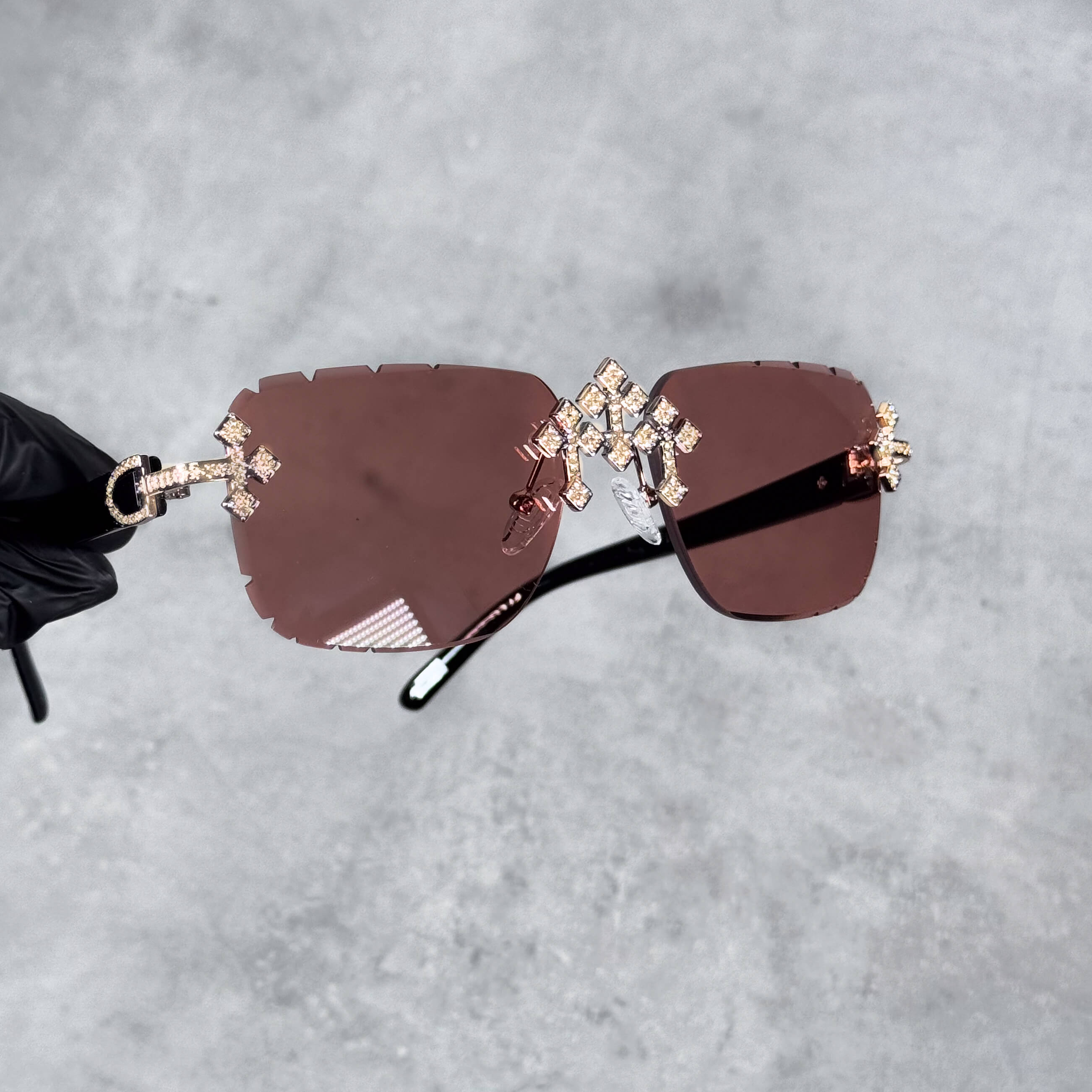 CH Inspired Triple Cross Sunglasses – Brown Lens