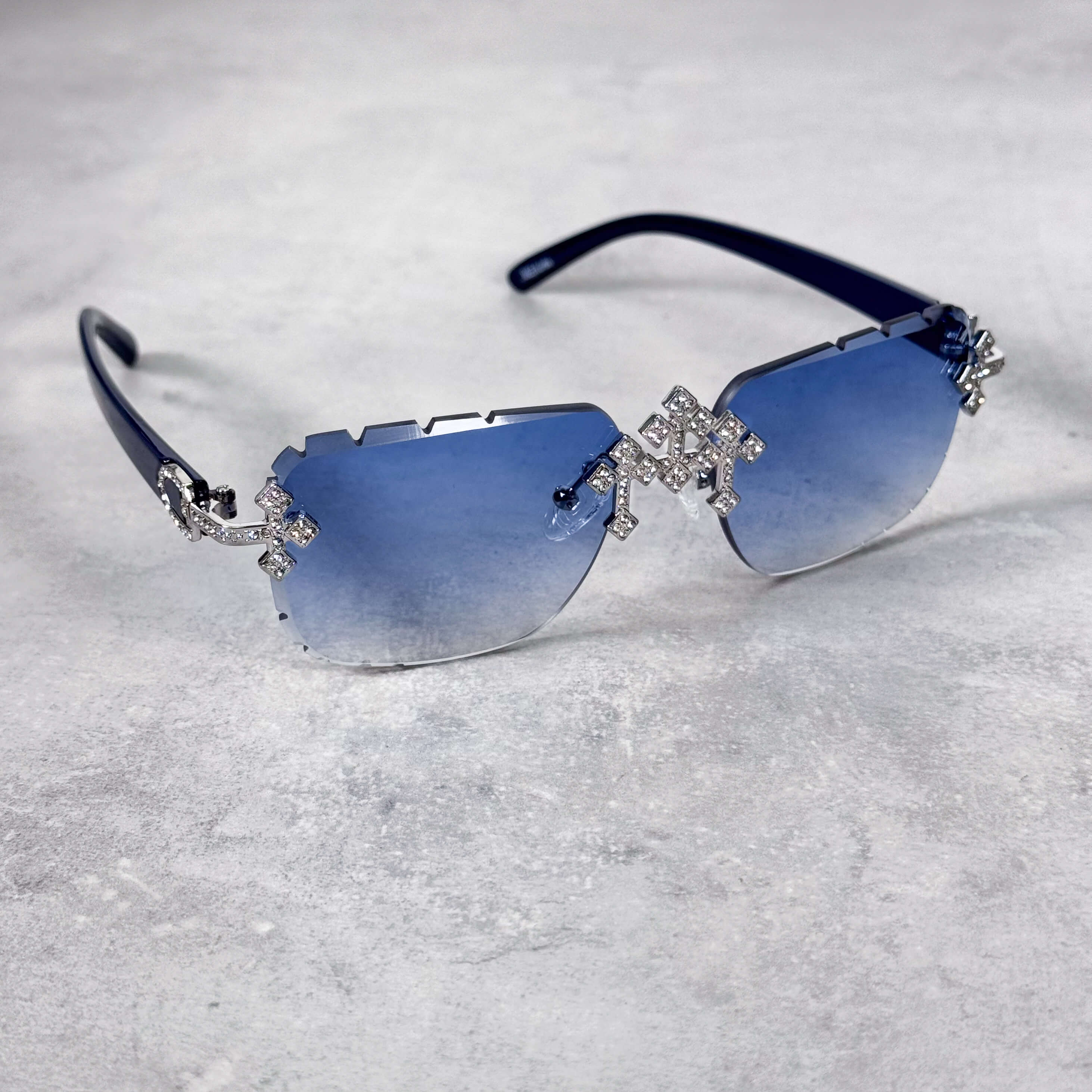 CH Inspired Triple Cross Sunglasses – Navy Blue Lens