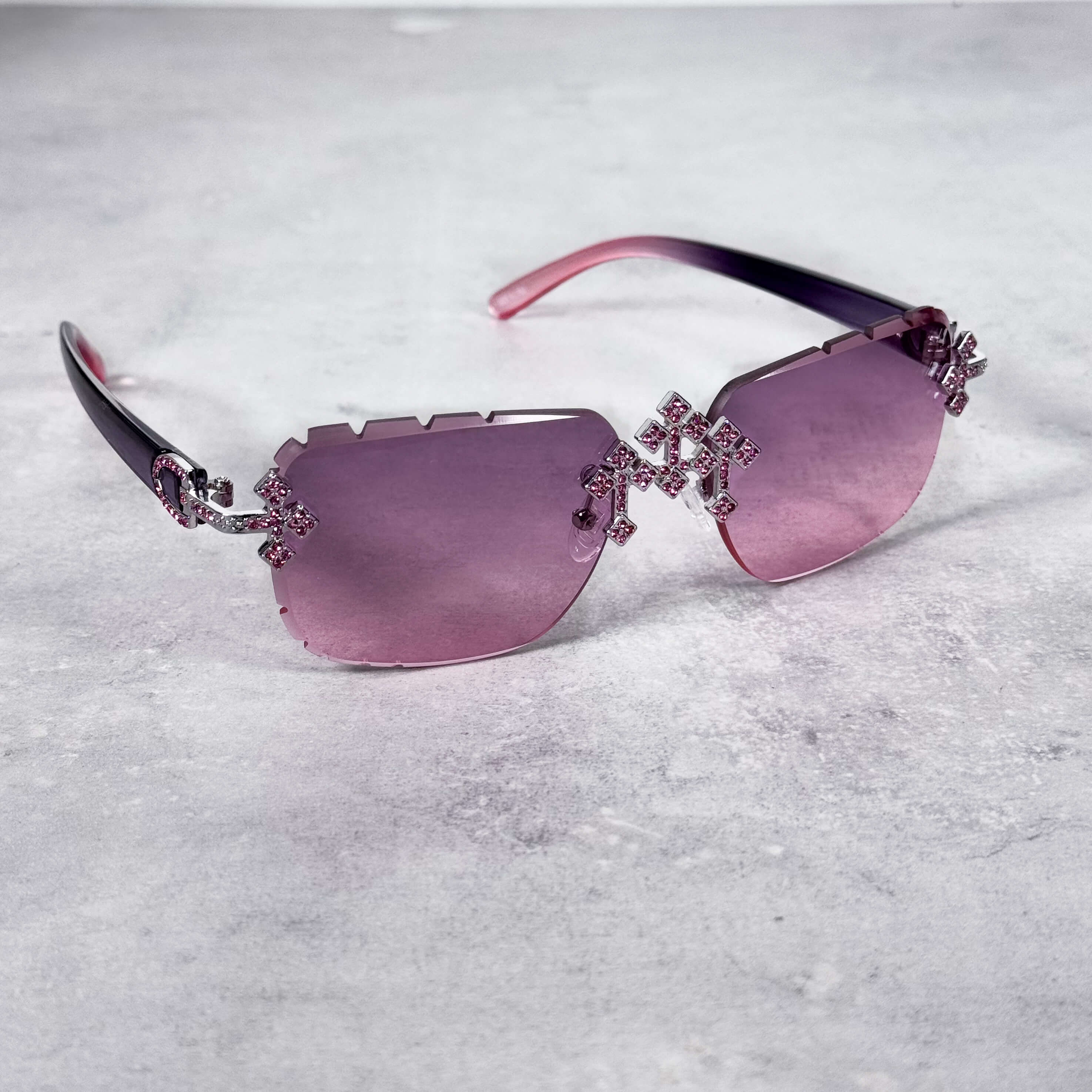 CH Inspired Triple Cross Sunglasses – Pink Lens