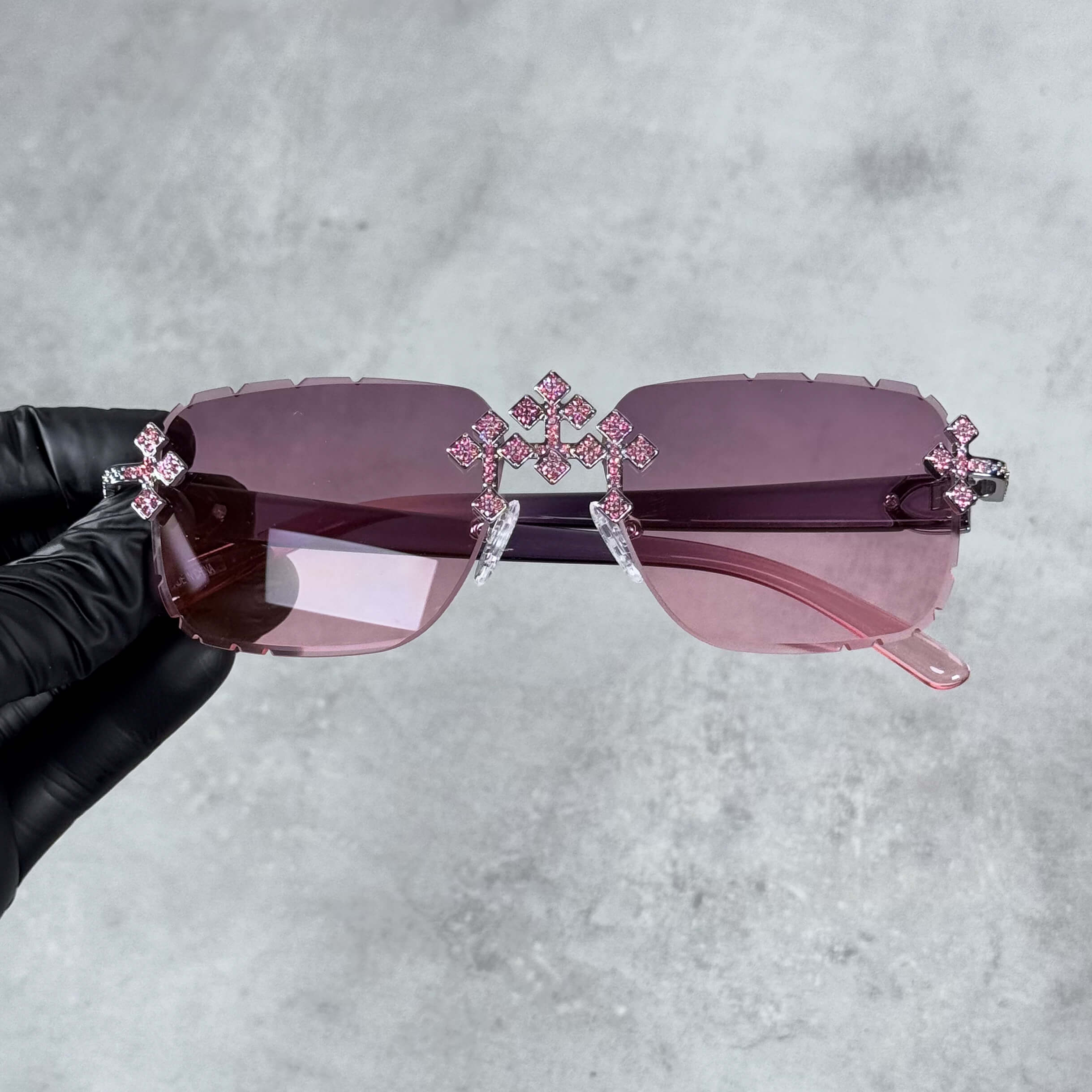 CH Inspired Triple Cross Sunglasses – Pink Lens