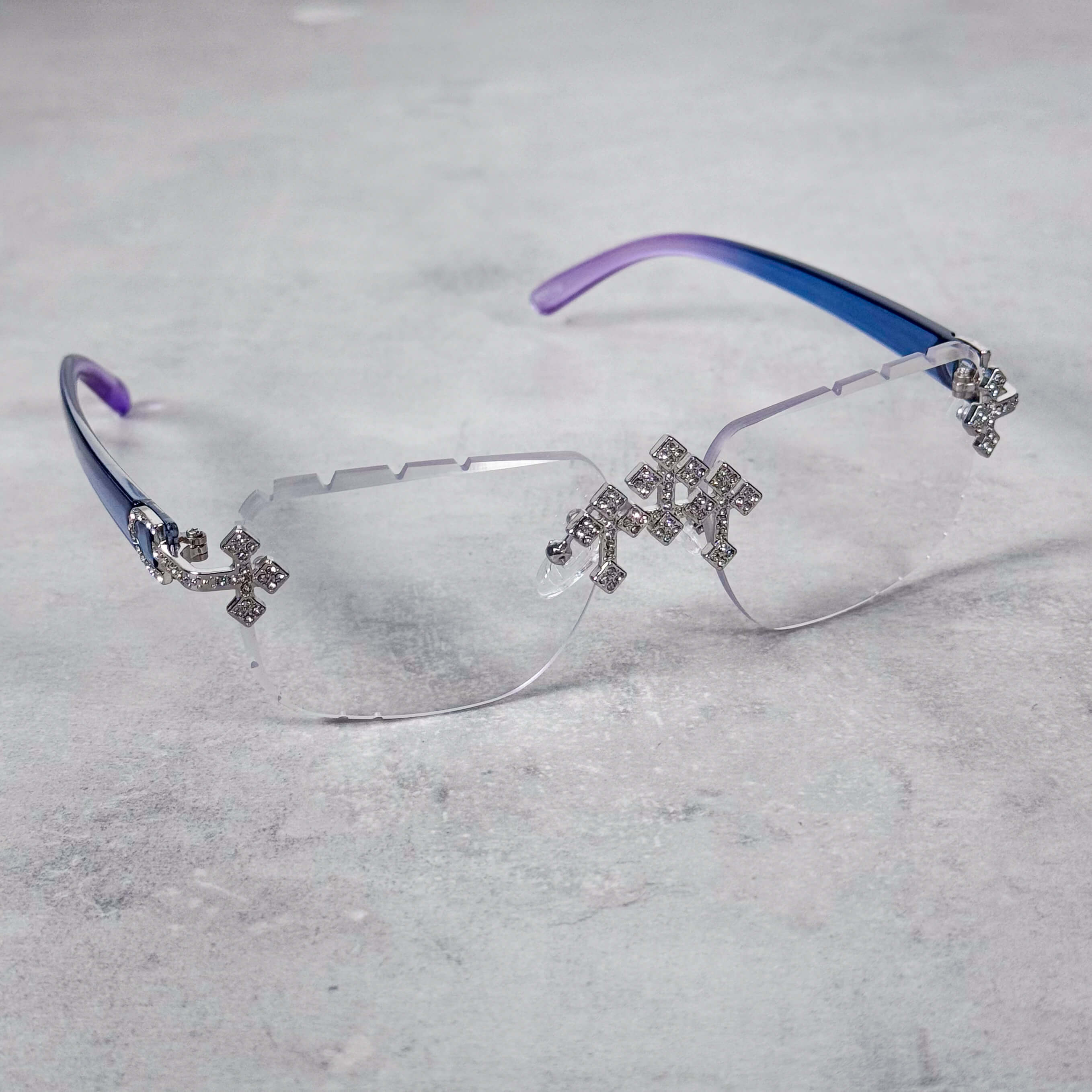 CH Inspired Silver Triple Cross Sunglasses – Clear Lens