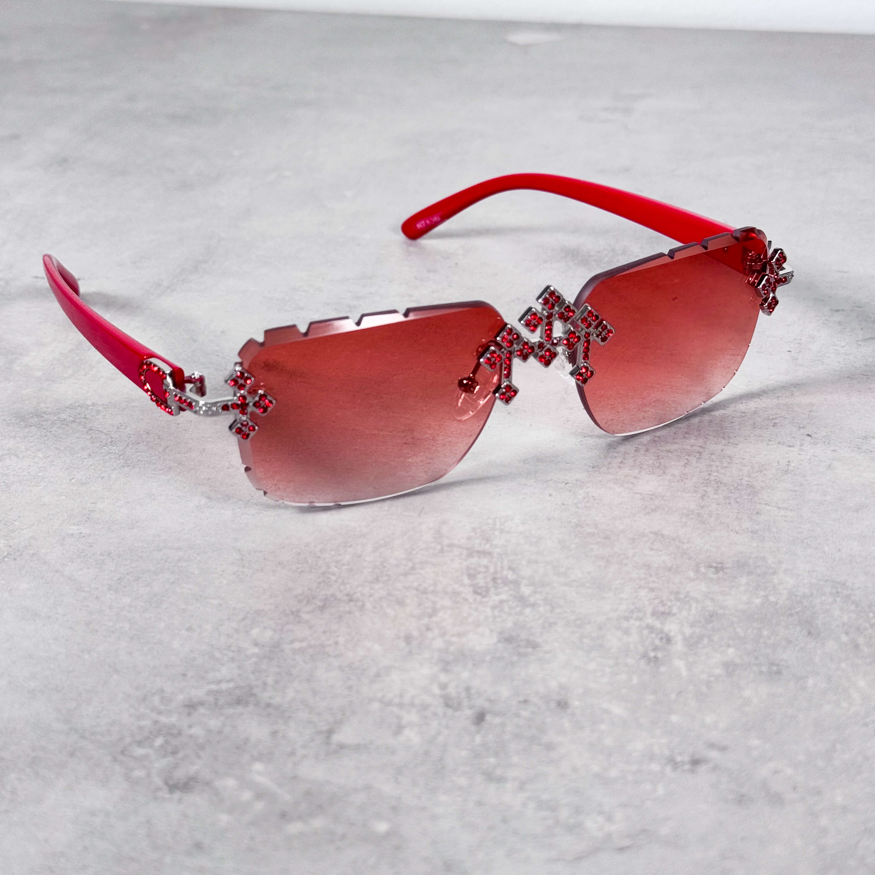 CH Inspired Triple Cross Sunglasses – Red Lens