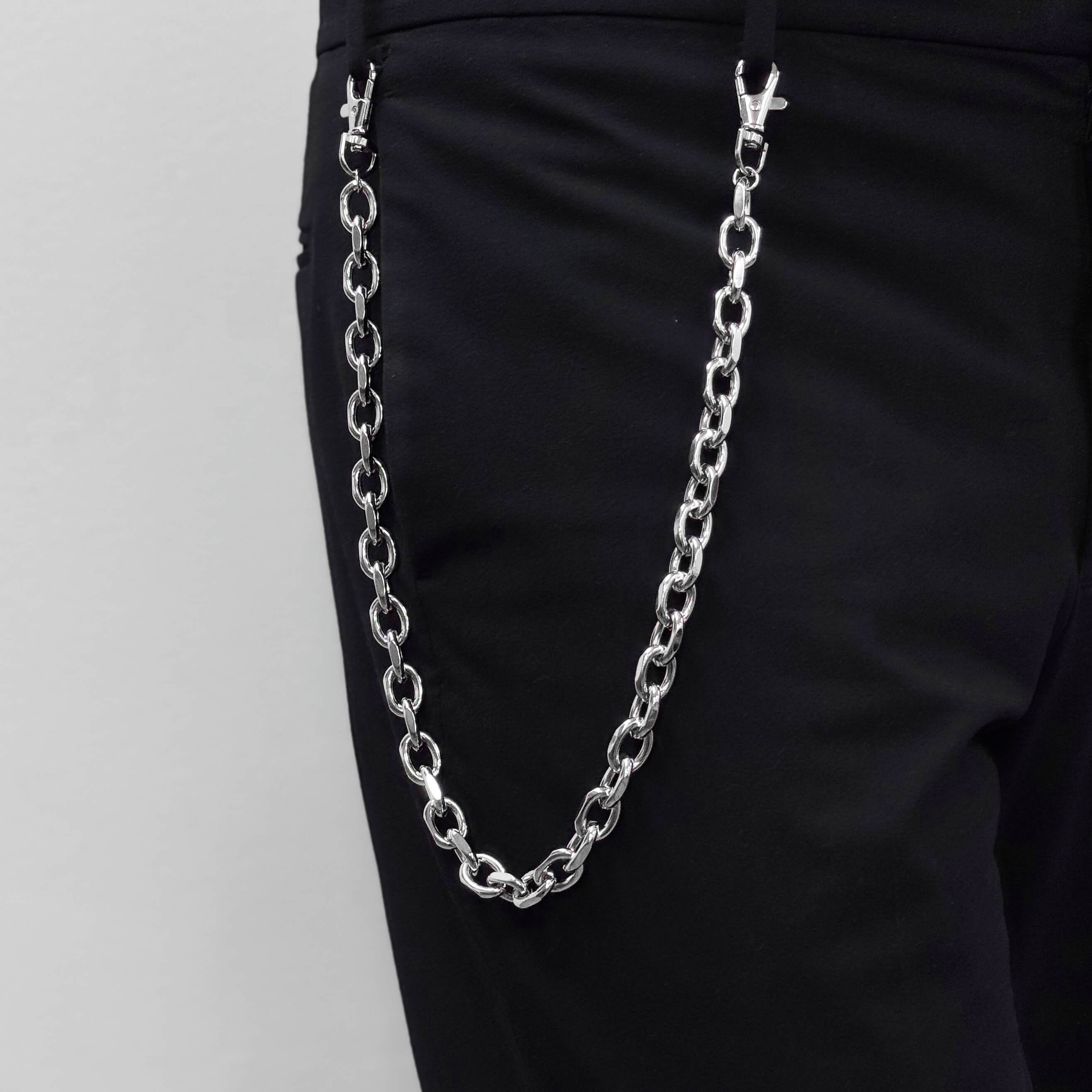 Men's 12mm Silver Pant Chain – Stylish Accessory for Jeans