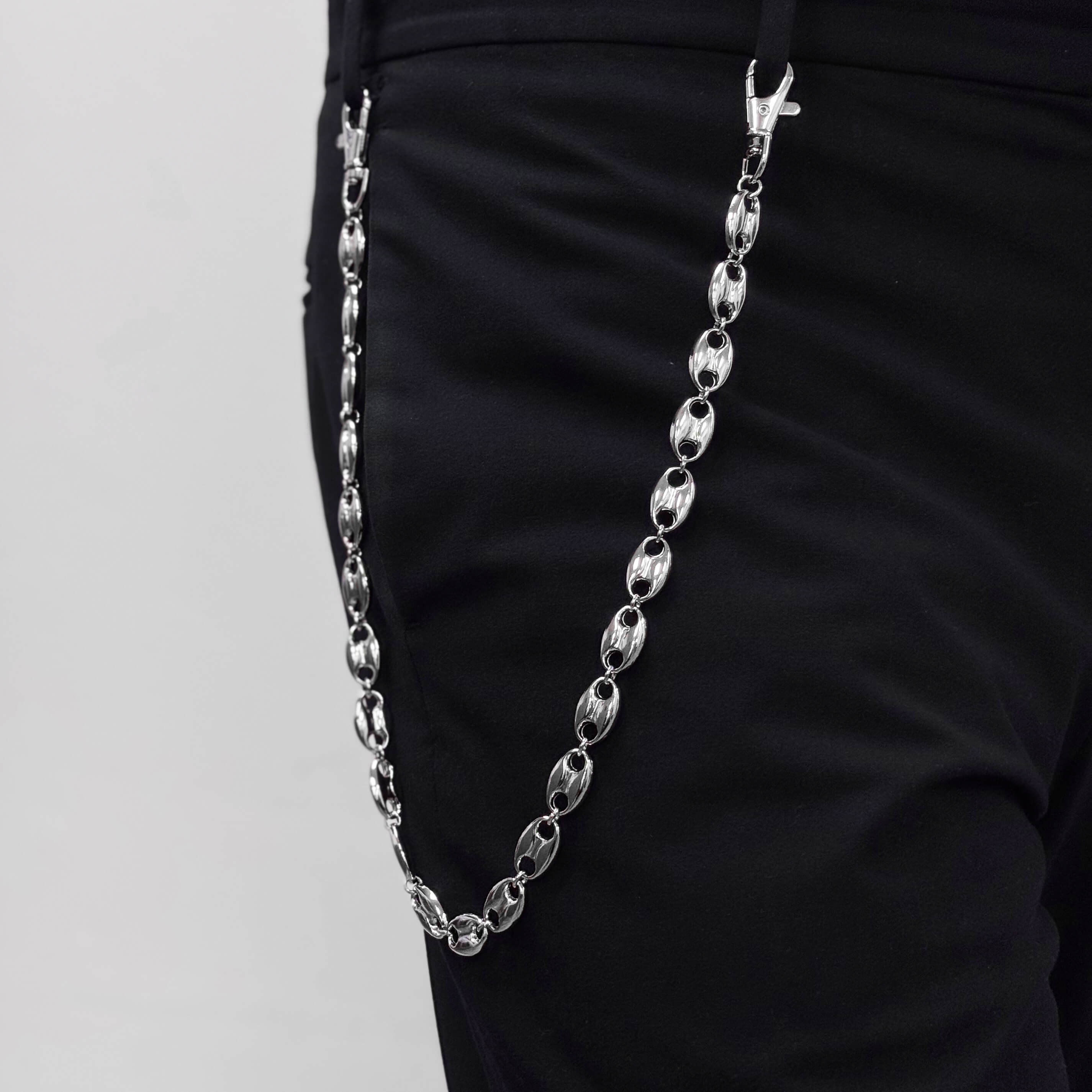 Men's 13mm Silver Mariner Link Pant Chain – Stylish Accessory for Jeans