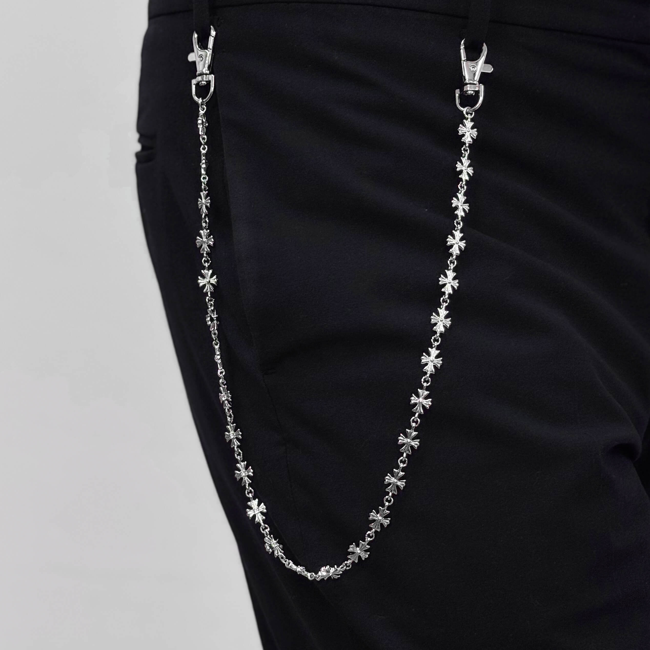 Men's 10mm CH Inspired Cross Pant Chain – Stylish Accessory for Jeans